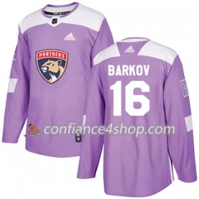 Adidas Maillot de Hockey Florida Panthers Aleksander Barkov 16 2017-2018 Violet Fights Cancer Practice Authentic - Homme